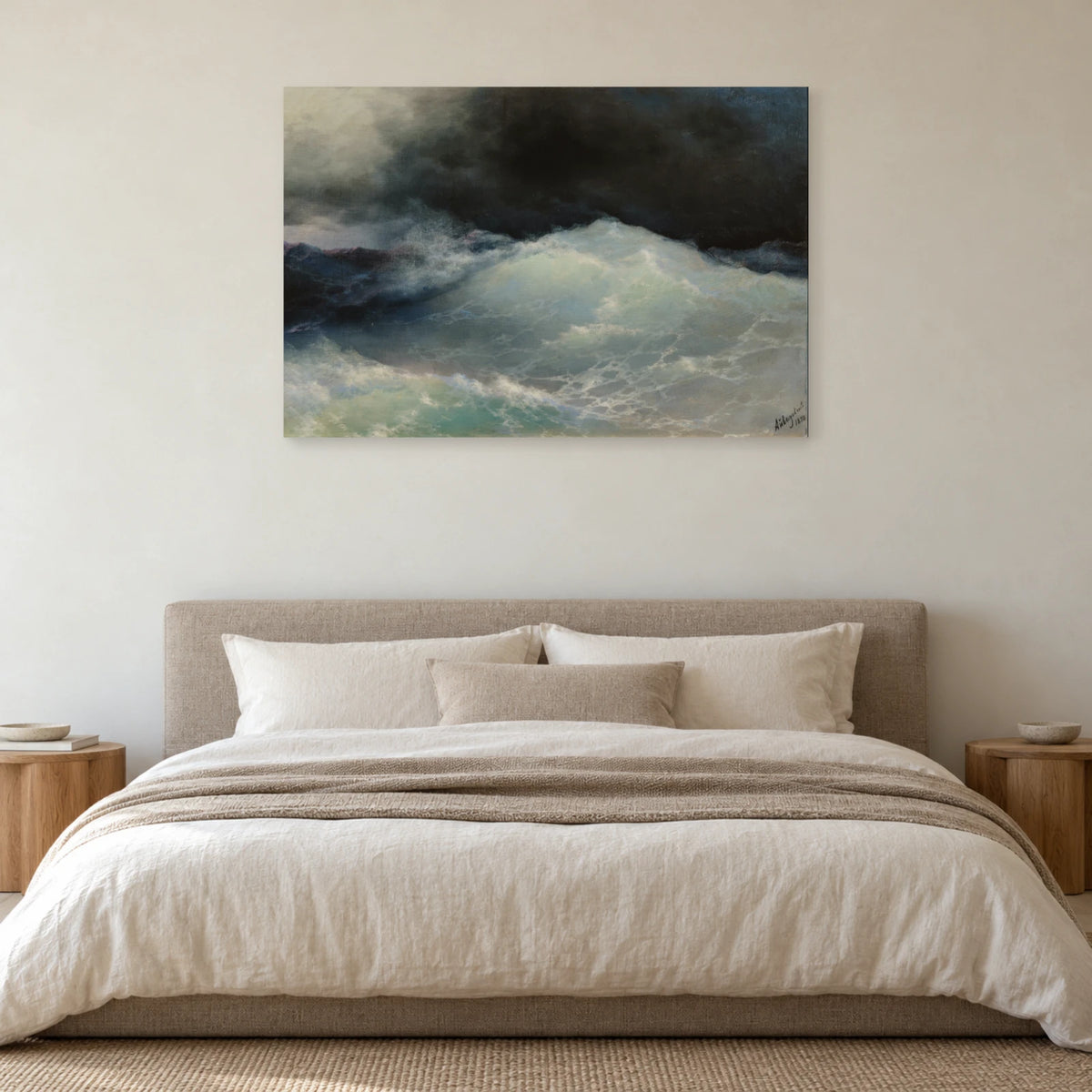 Tableau Vagues en haute mer d’Ivan Aïvazovski dans une chambre - Art Virtuoso