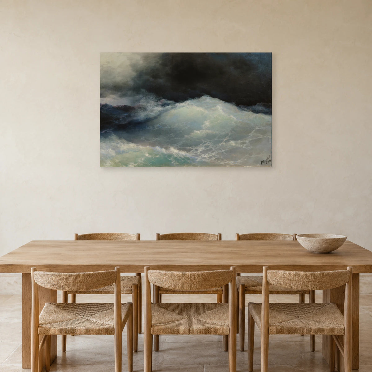 Tableau Vagues en haute mer d’Ivan Aïvazovski dans une salle à manger - Art Virtuoso
