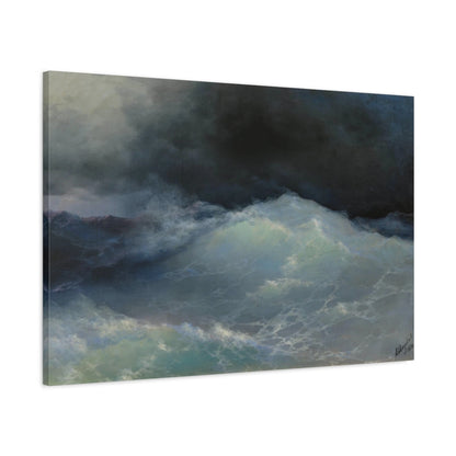 Tableau Vagues en haute mer d’Ivan Aïvazovski — vue latérale de la toile