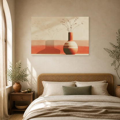 Tableau Vase Ceramique Sculptural Terracotta dans une chambre - Art Virtuoso
