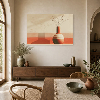 Tableau Vase Ceramique Sculptural Terracotta dans une cuisine - Art Virtuoso