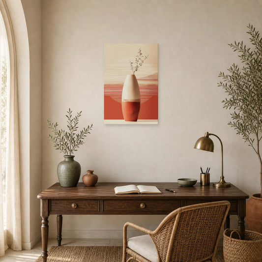 Tableau Vase Ceramique Tall Terracotta dans un bureau - Art Virtuoso