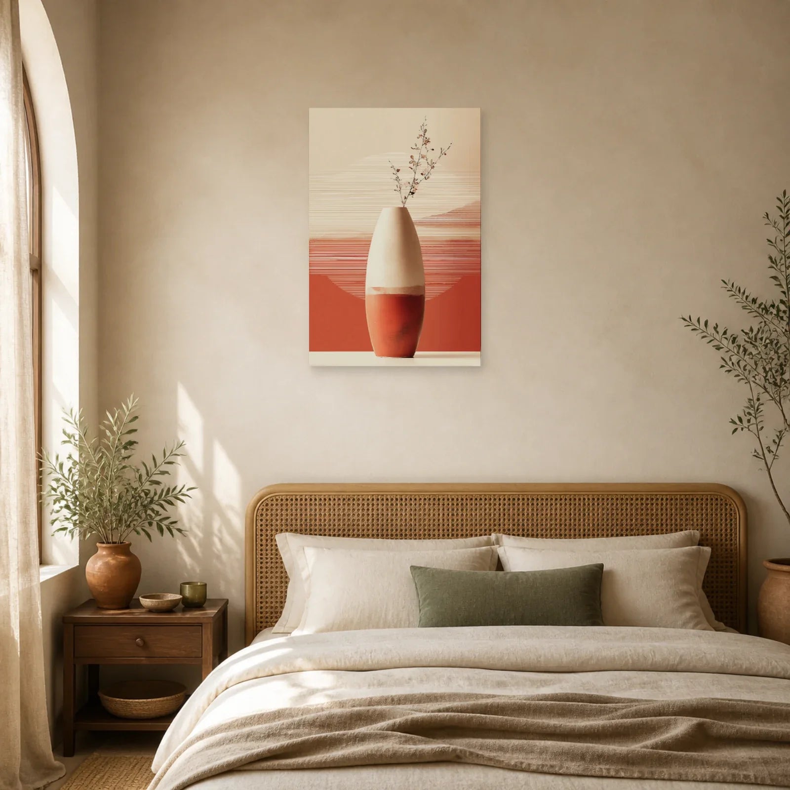 Tableau Vase Ceramique Tall Terracotta dans une chambre - Art Virtuoso