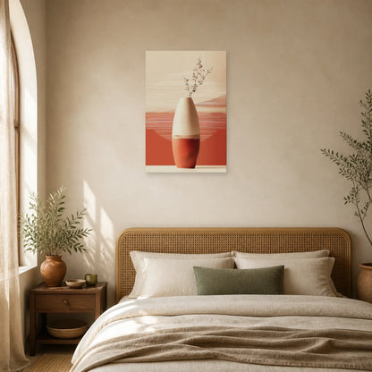 Tableau Vase Ceramique Tall Terracotta dans une chambre - Art Virtuoso