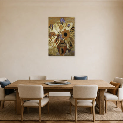 Tableau Vase étrusque avec fleurs – Odilon Redon dans une salle à manger - Art Virtuoso