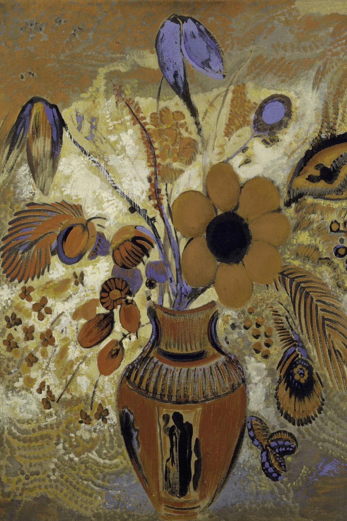 Vase étrusque avec fleurs d’Odilon Redon – reproduction sur toile – format S