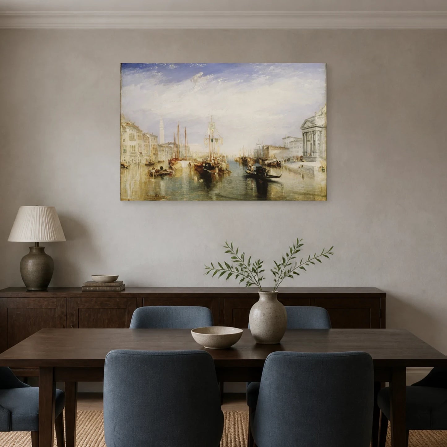 Tableau Venise depuis le porche de la Salute – William Turner dans une salle à manger - Art Virtuoso