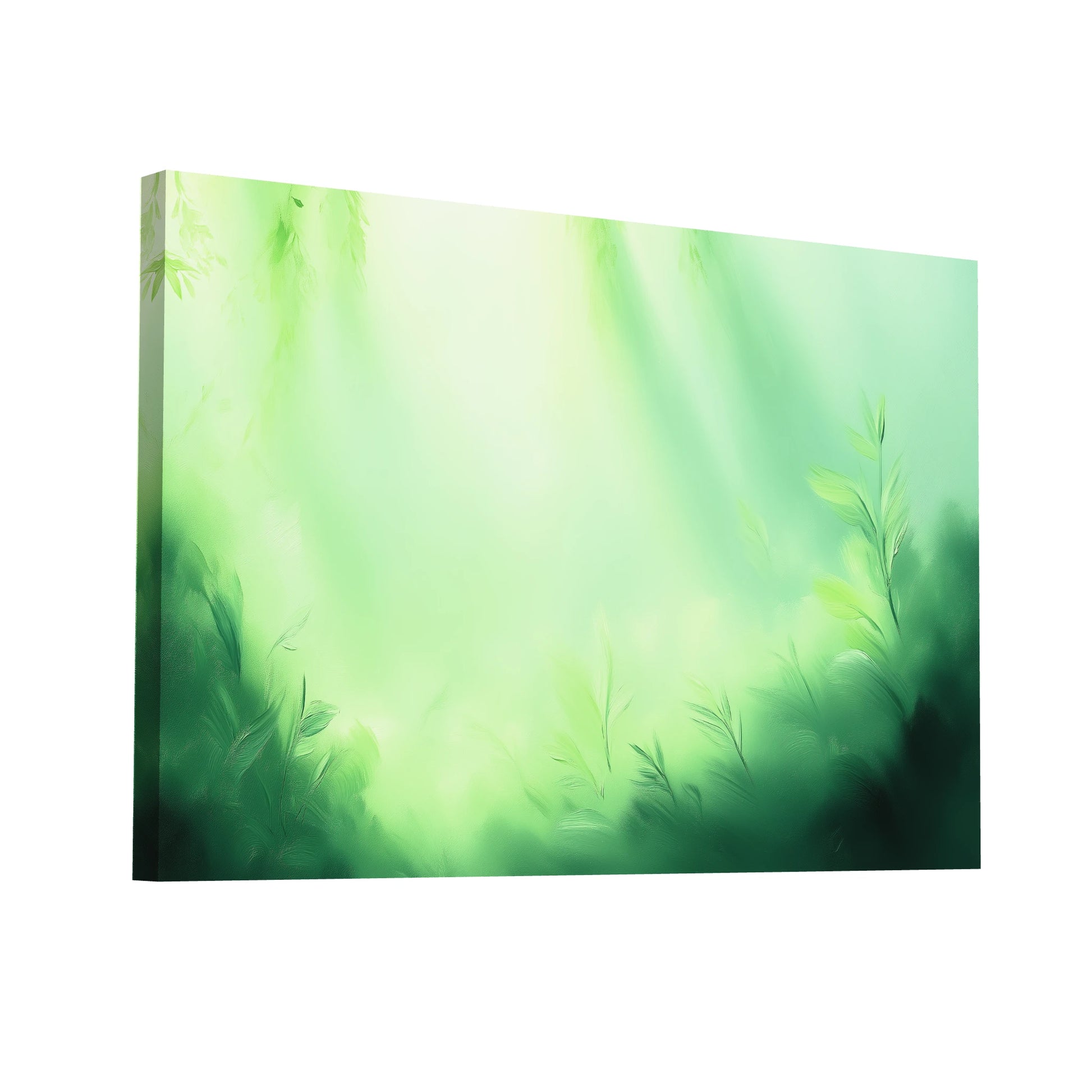Product Hero 3D WebP Tableau Vert Clair - Jardin de Brume - Art Virtuoso