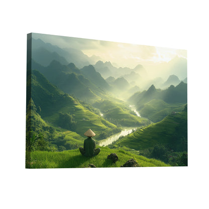 Product Hero 3D WebP Tableau Vietnam : Méditation Ancestrale - Art Virtuoso