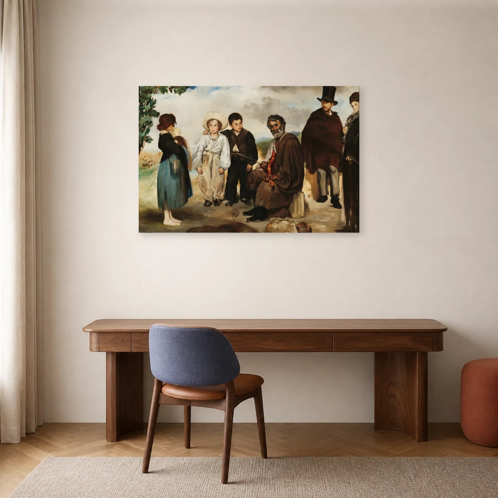 Tableau Le Vieux Musicien – Édouard Manet dans un bureau - Art Virtuoso