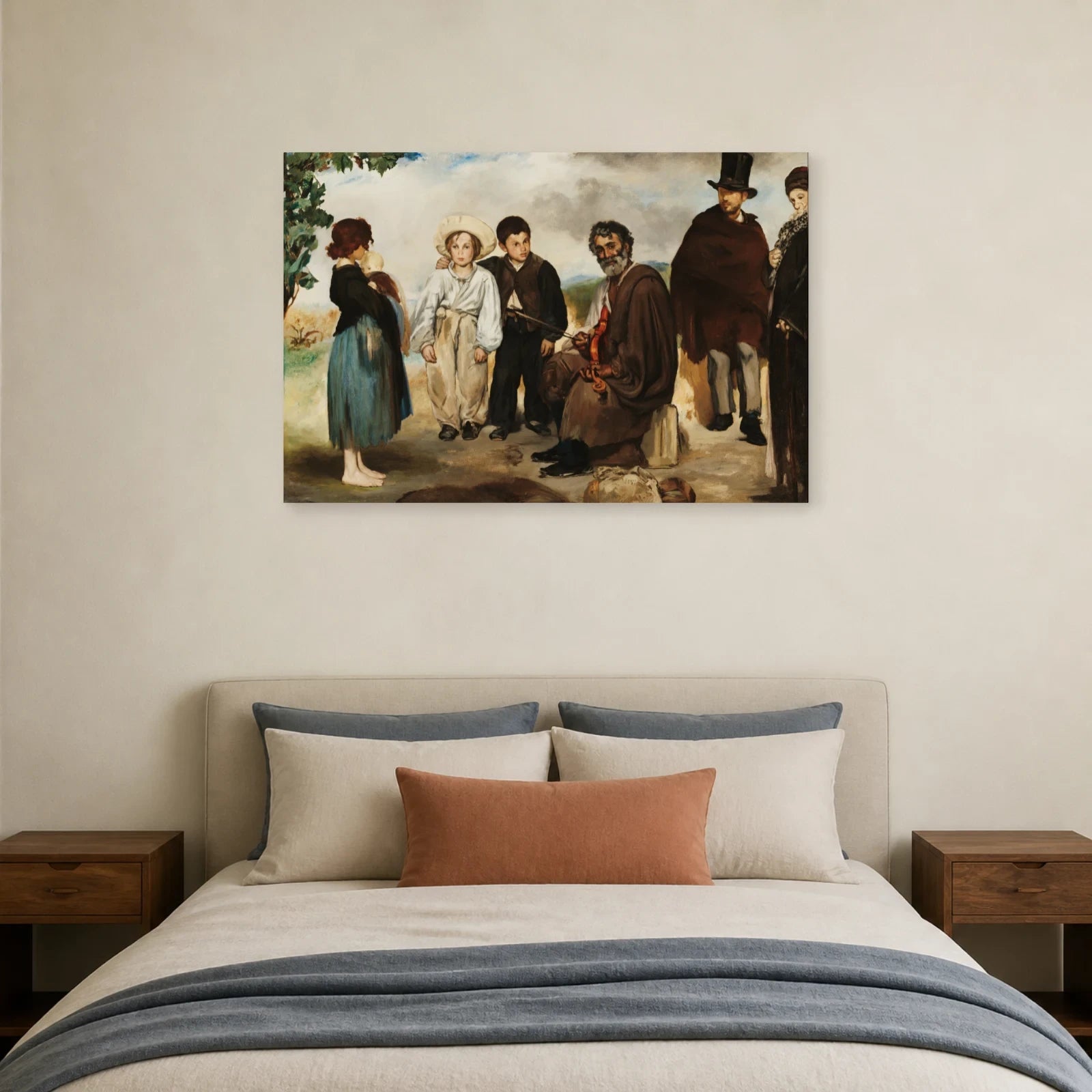 Tableau Le Vieux Musicien – Édouard Manet dans une chambre - Art Virtuoso