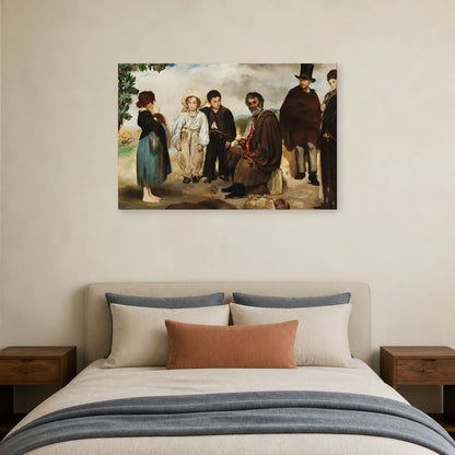 Tableau Le Vieux Musicien – Édouard Manet dans une chambre - Art Virtuoso