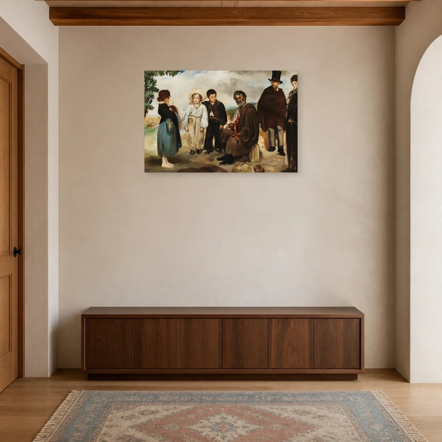 Tableau Le Vieux Musicien – Édouard Manet dans une entrée ou un couloir - Art Virtuoso