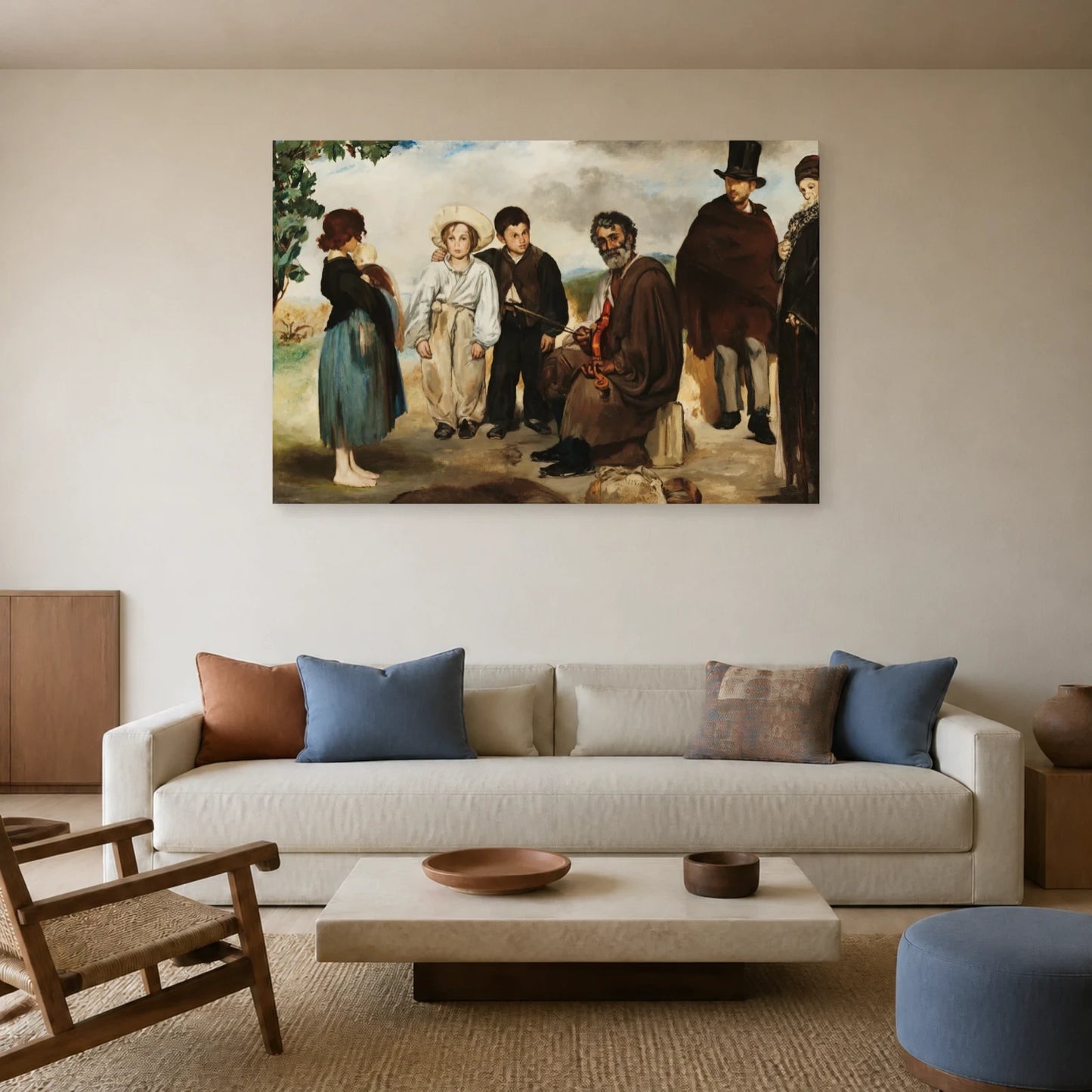 Tableau Le Vieux Musicien – Édouard Manet dans un salon - Art Virtuoso