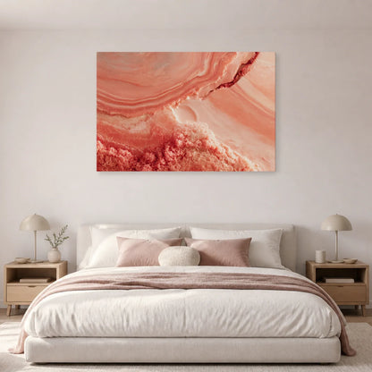 Tableau Vieux Rose Minéral présenté dans une chambre - Art Virtuoso