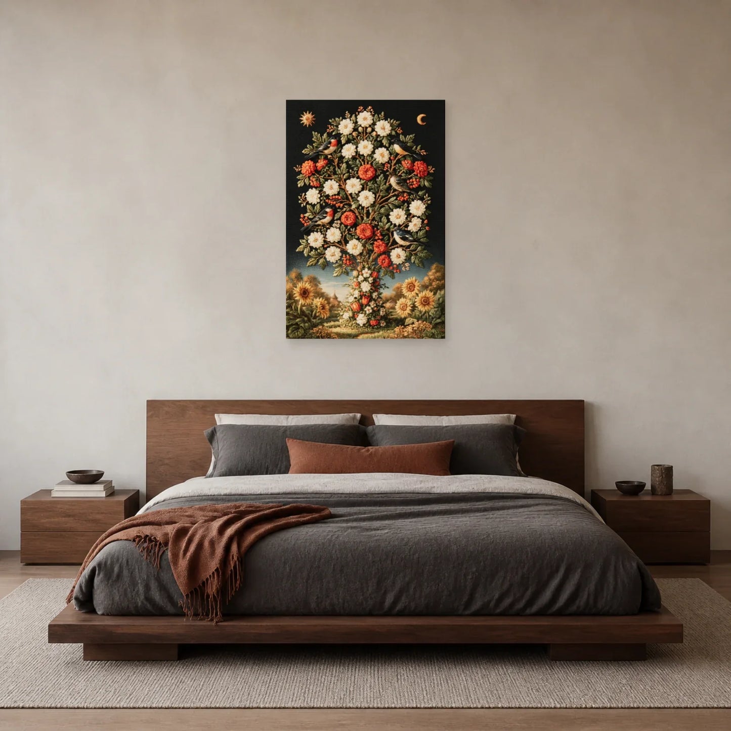 Tableau Világfa Arbre de Vie Hongrois présenté dans une chambre - Art Virtuoso