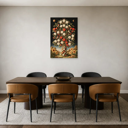 Tableau Világfa Arbre de Vie Hongrois présenté dans une salle à manger - Art Virtuoso