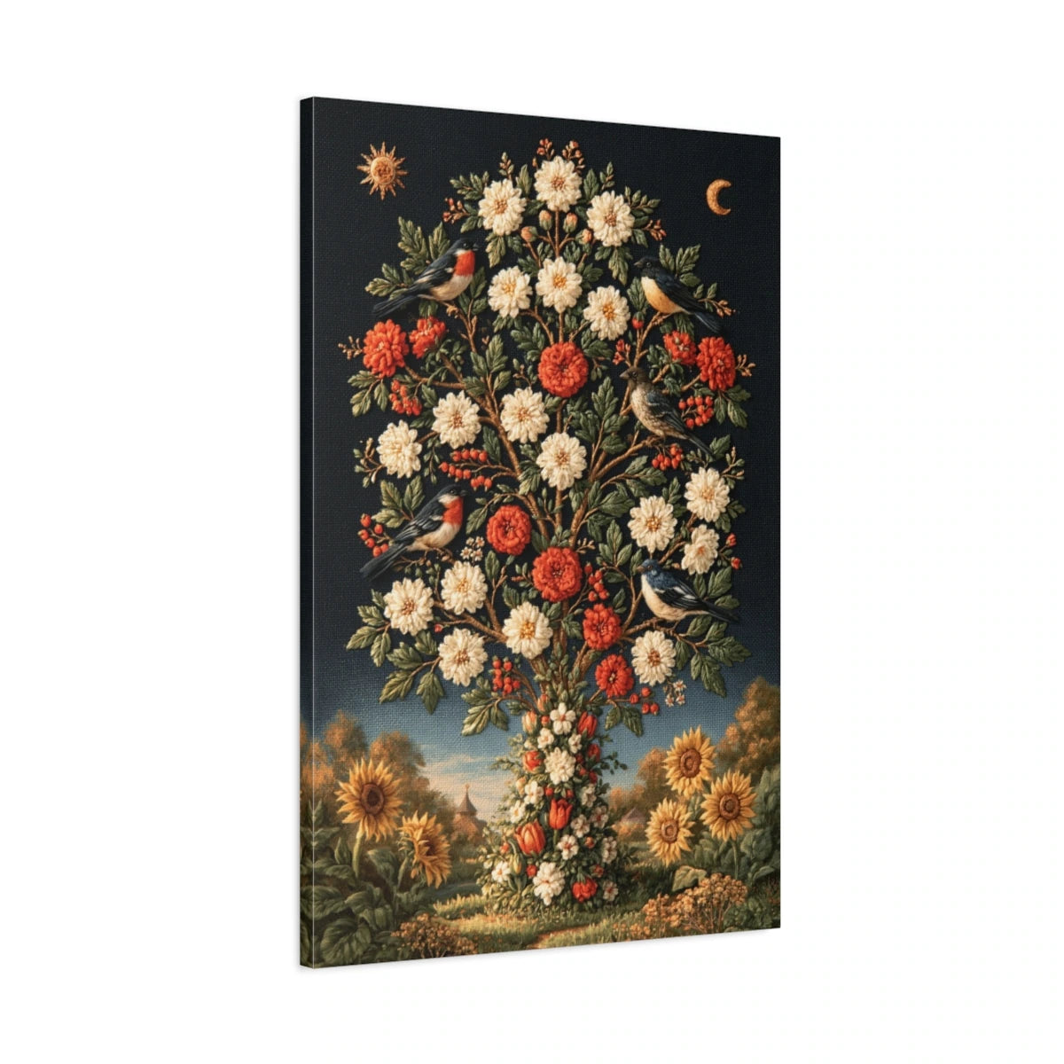 Tableau Világfa Arbre de Vie Hongrois, vue latérale de la toile avec bords imprimés - Art Virtuoso