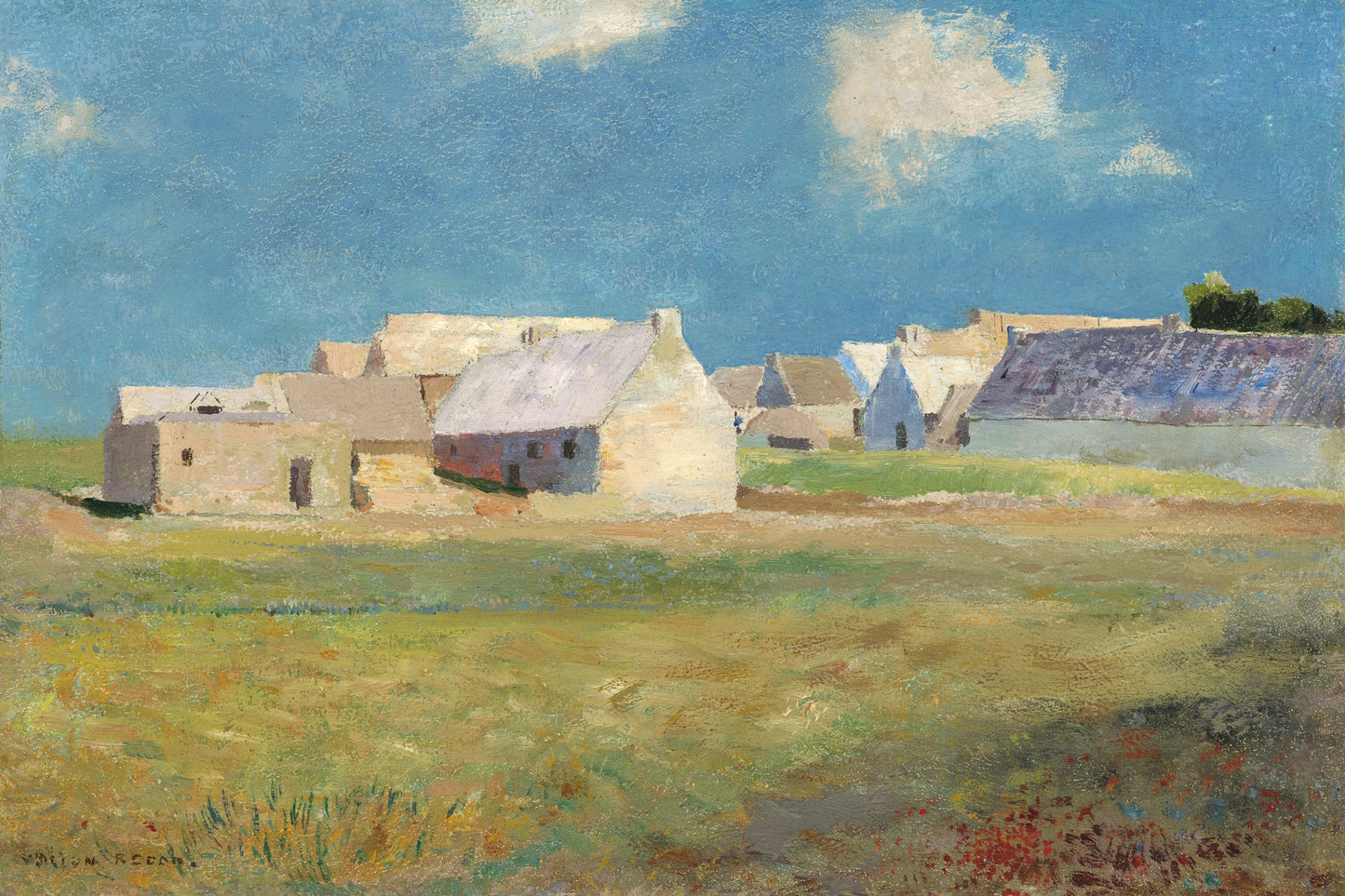 Village breton d’Odilon Redon – reproduction sur toile – format L