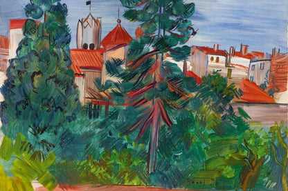 Village catalan peint par Raoul Dufy, toile M