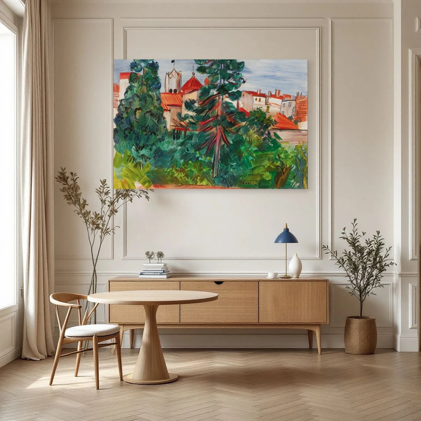 Tableau Le Village de Céret – Raoul Dufy dans une salle à manger - Art Virtuoso