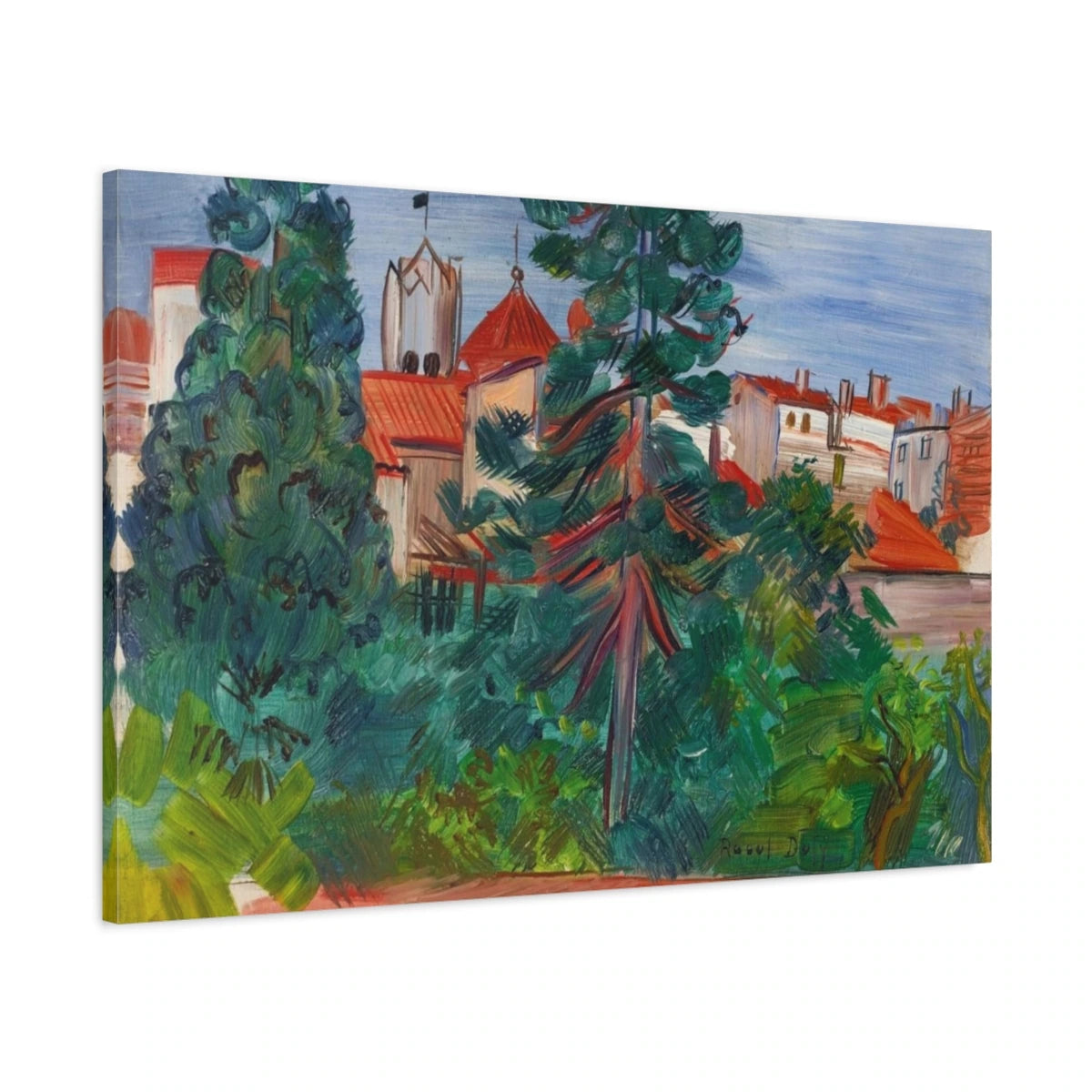 Tableau Le Village de Céret – Raoul Dufy - toile 3D avec bords imprimés - Art Virtuoso