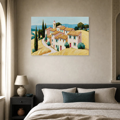 Tableau Village Provencal Peinture - Toits de Soleil dans une chambre - Art Virtuoso