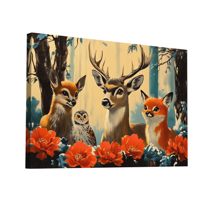 Product Hero 3D WebP Tableau Vintage Animaux : Enchantement Forestier - Art Virtuoso