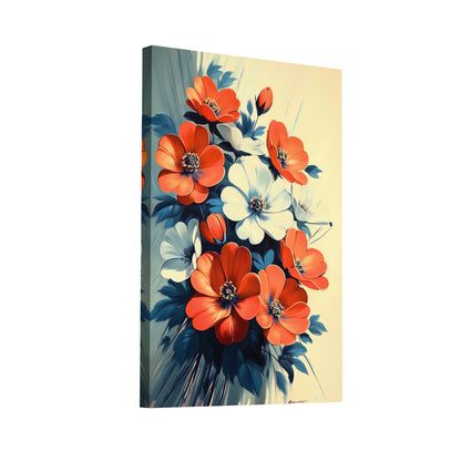 Product Hero 3D WebP Tableau Vintage Chambre : Cosmos en Corail - Art Virtuoso