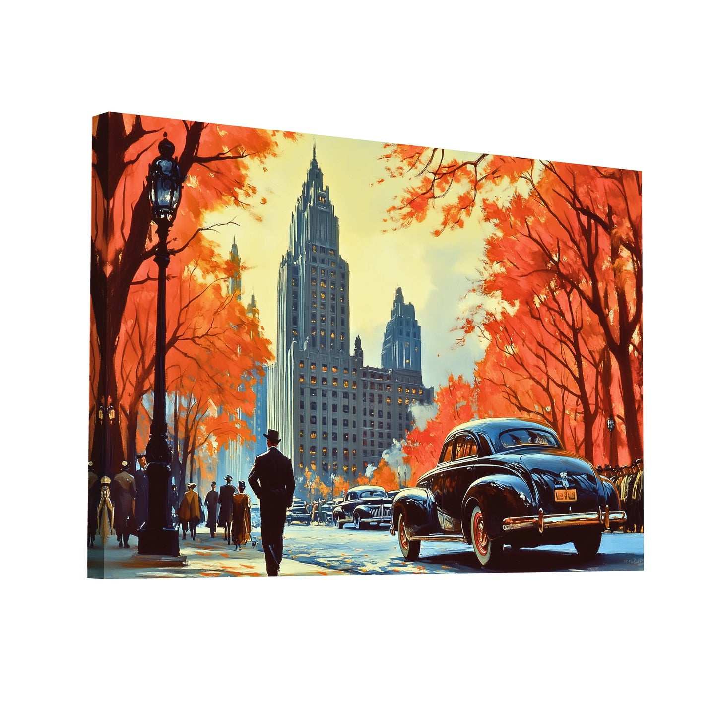Product Hero 3D WebP Tableau Vintage Salon : Automne à Central Park - Art Virtuoso