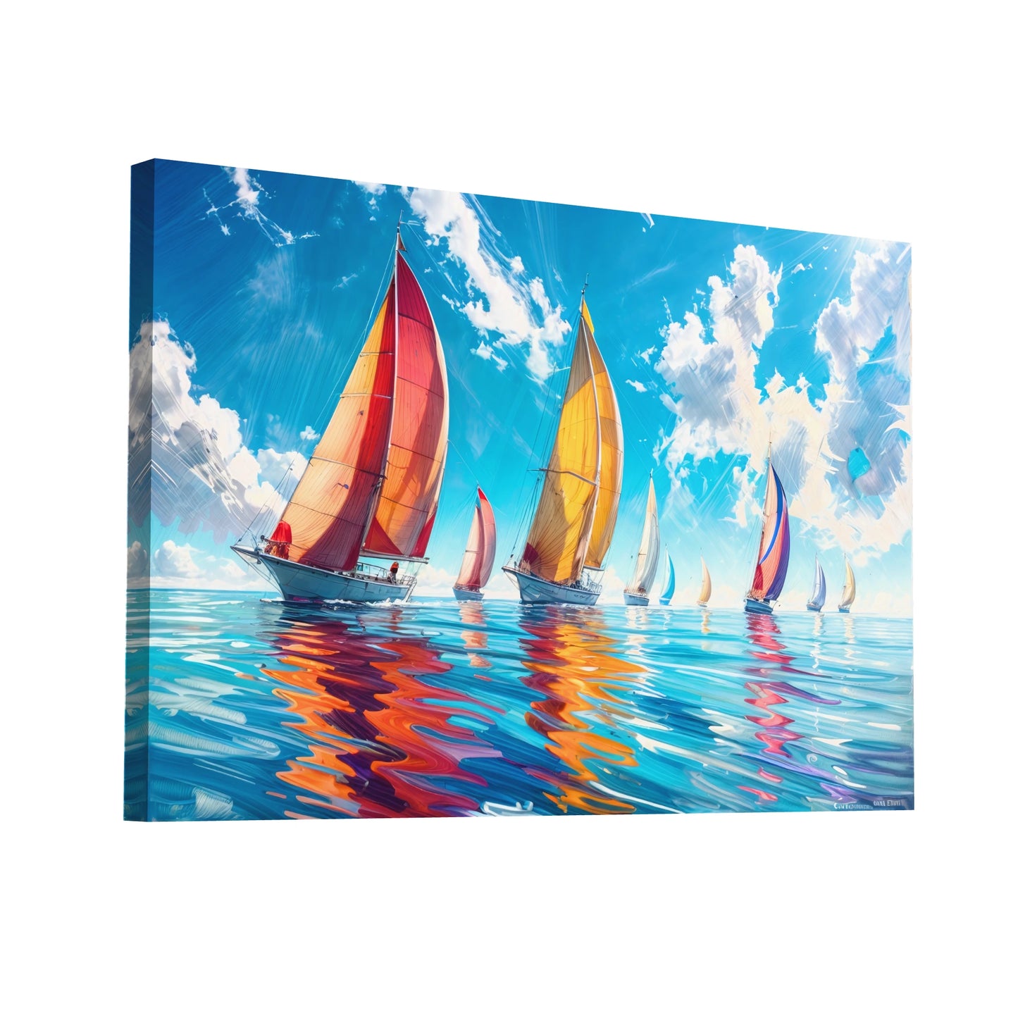 Product Hero 3D WebP Tableau Voilier Coloré - Art Virtuoso