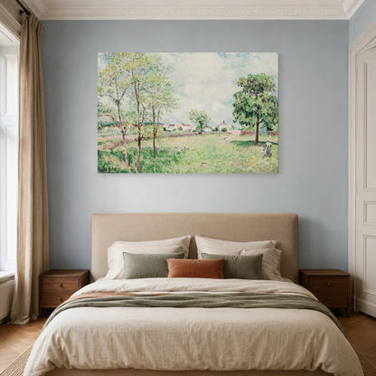 Tableau Vue de village – Alfred Sisley dans une chambre - Art Virtuoso