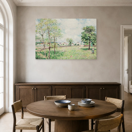 Tableau Vue de village – Alfred Sisley dans une salle à manger - Art Virtuoso
