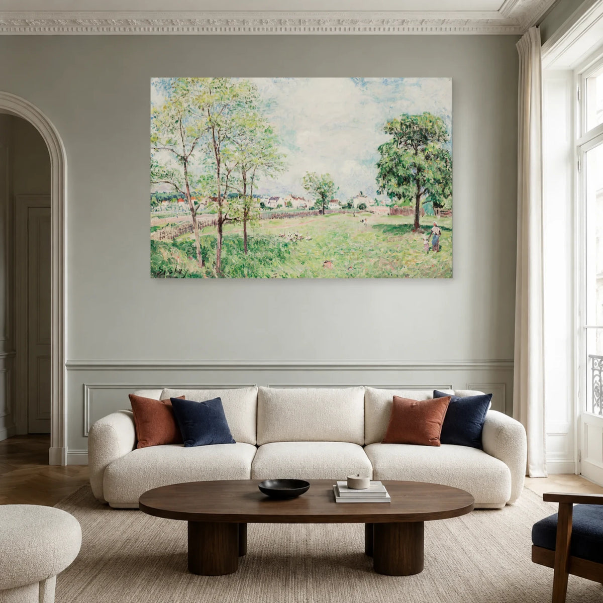 Tableau Vue de village – Alfred Sisley dans un salon - Art Virtuoso