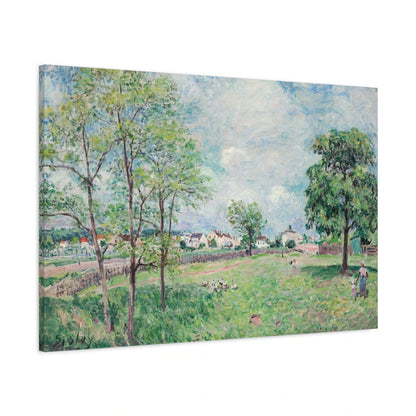 Tableau Vue de village – Alfred Sisley - toile 3D avec bords imprimés - Art Virtuoso