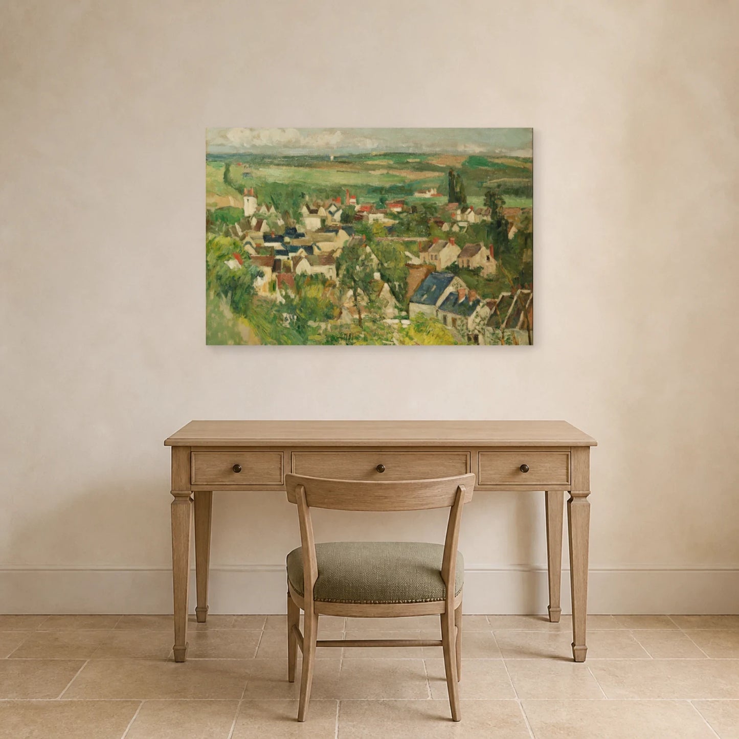 Tableau Vue panoramique d’Auvers – Paul Cézanne dans un bureau - Art Virtuoso