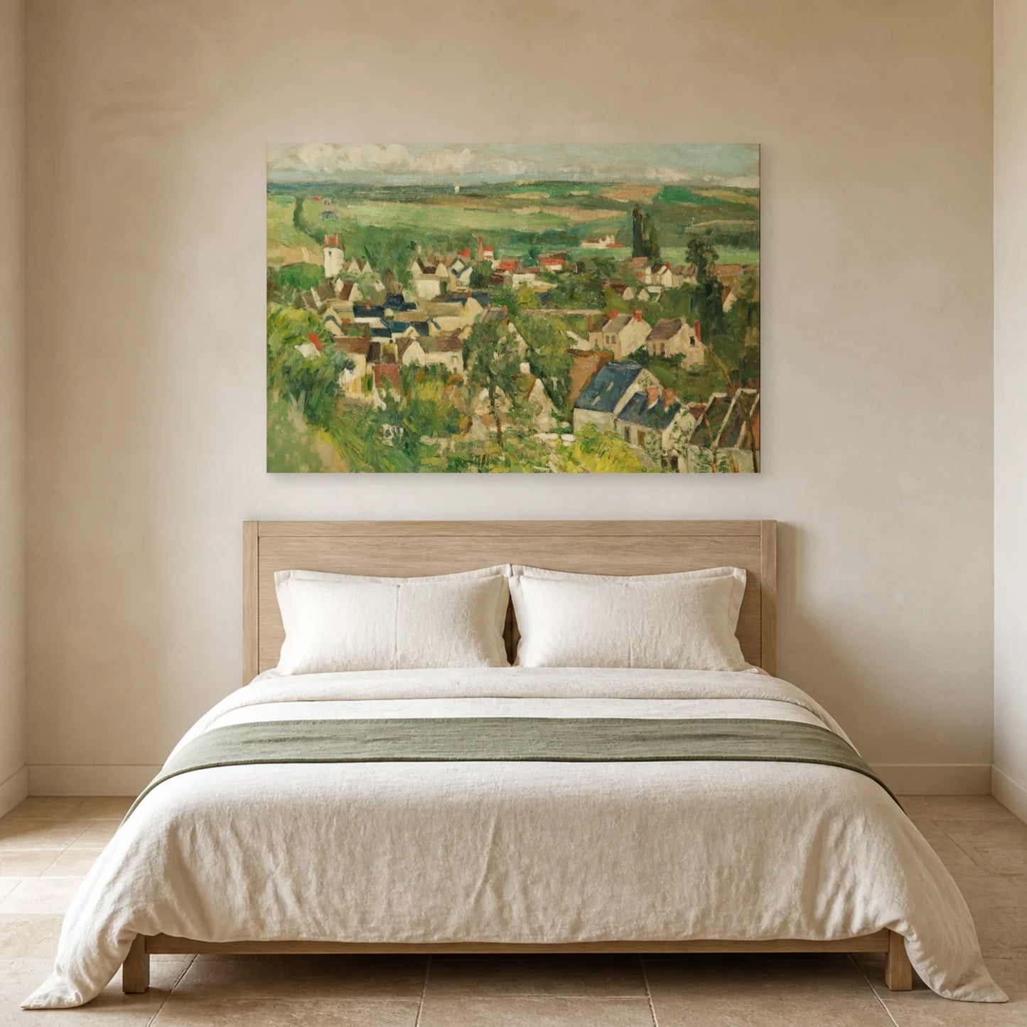Tableau Vue panoramique d’Auvers – Paul Cézanne dans une chambre - Art Virtuoso