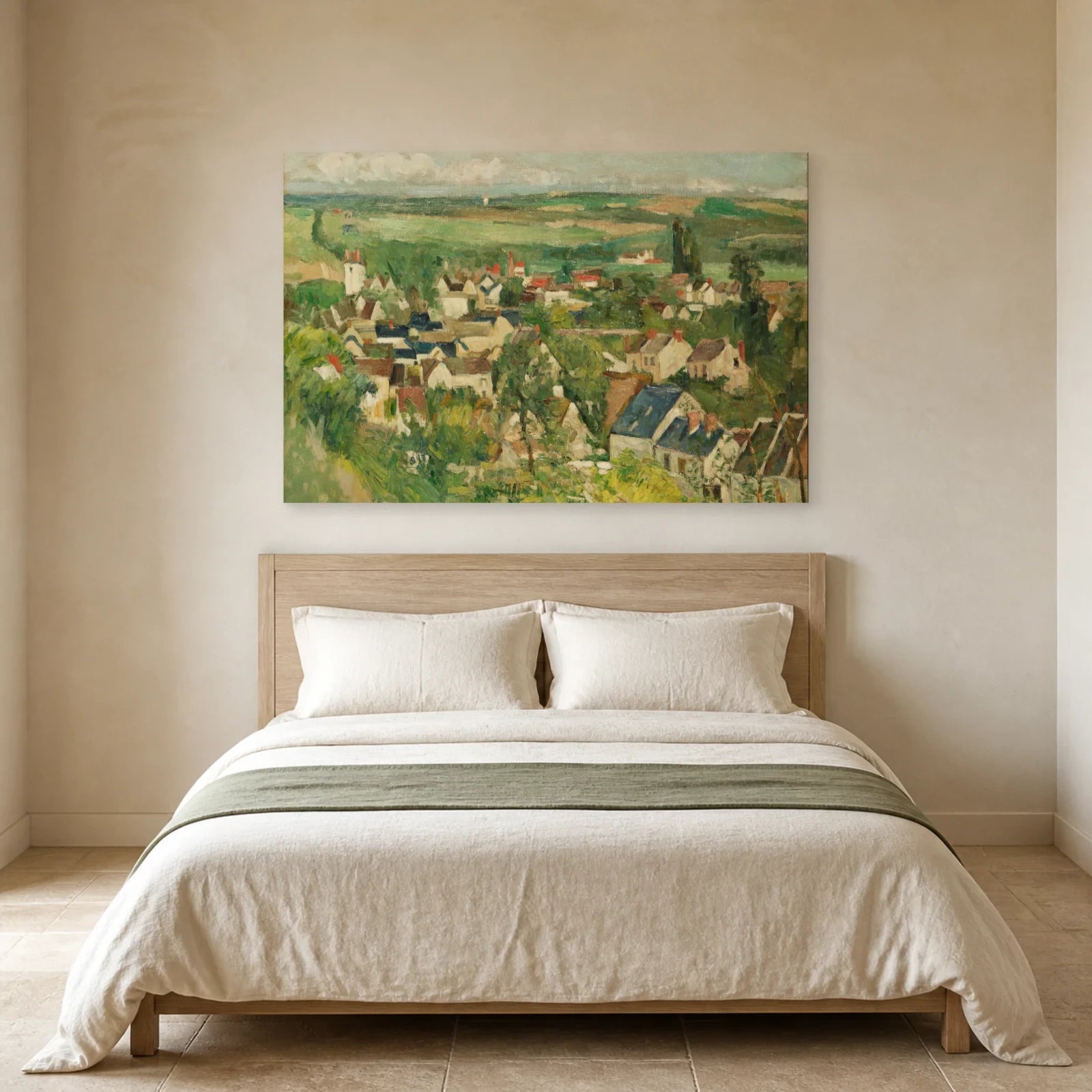 Tableau Vue panoramique d’Auvers – Paul Cézanne dans une chambre - Art Virtuoso