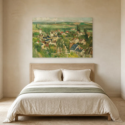 Tableau Vue panoramique d’Auvers – Paul Cézanne dans une chambre - Art Virtuoso