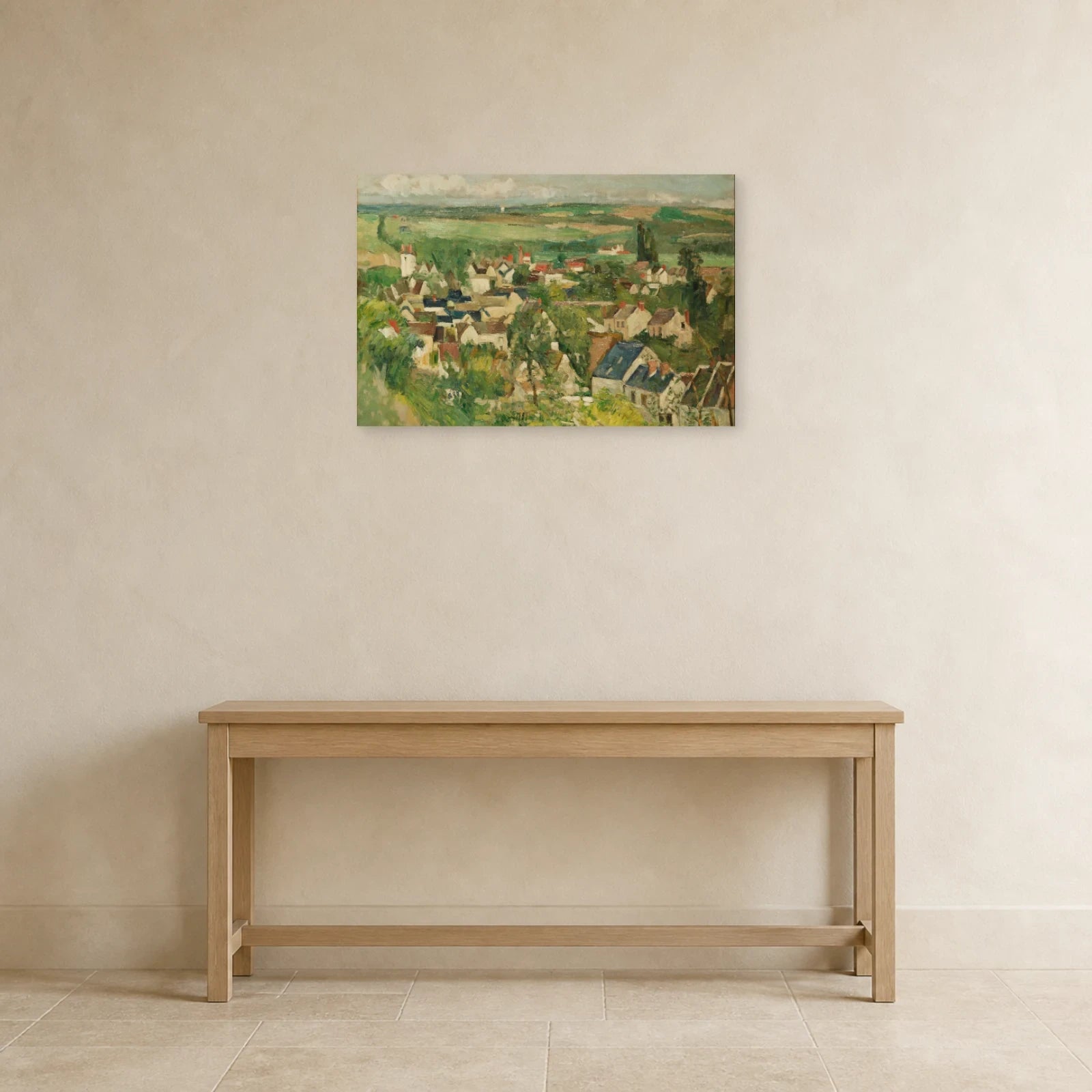 Tableau Vue panoramique d’Auvers – Paul Cézanne dans une entrée ou un couloir - Art Virtuoso