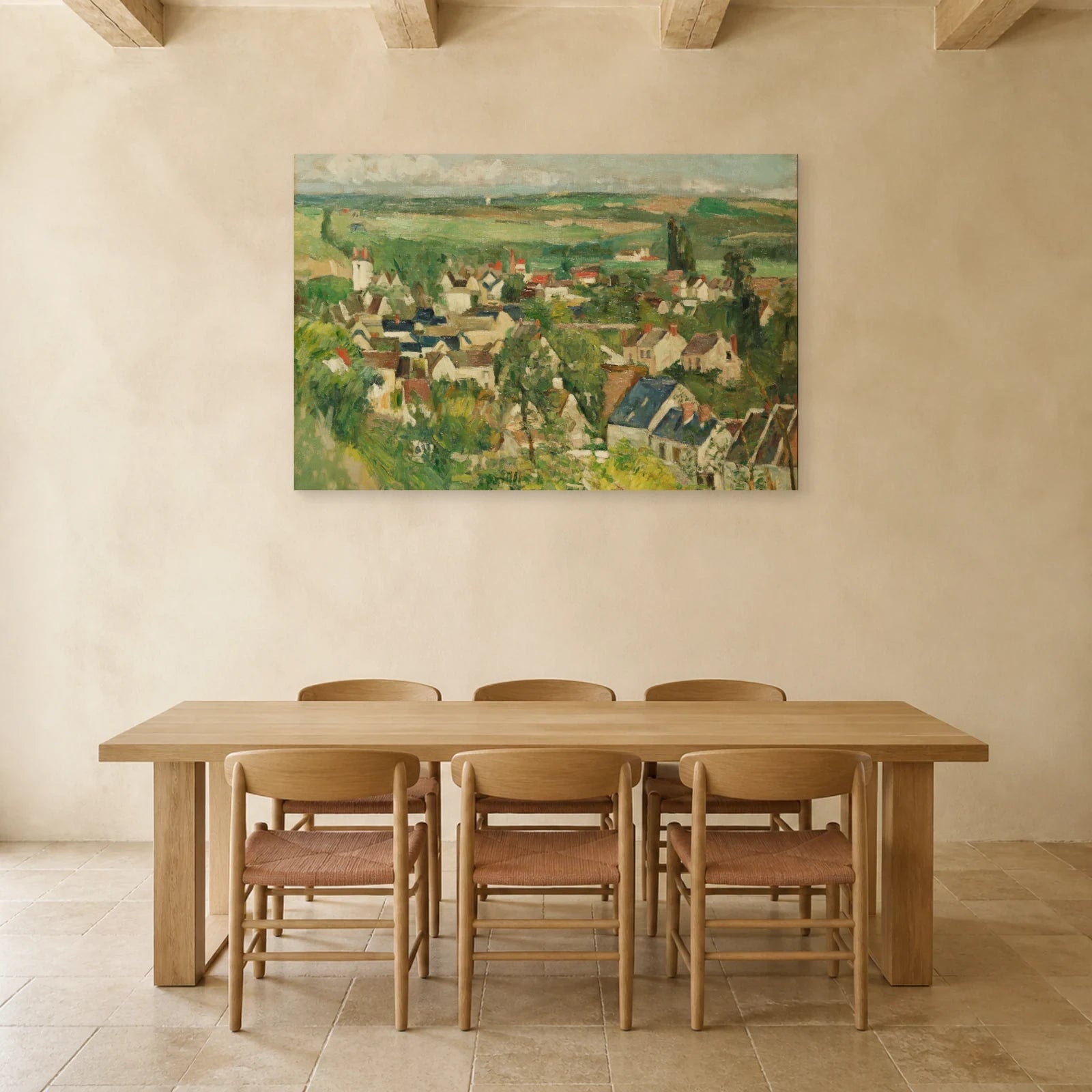 Tableau Vue panoramique d’Auvers – Paul Cézanne dans une salle à manger - Art Virtuoso
