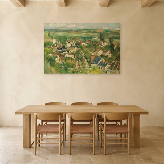 Tableau Vue panoramique d’Auvers – Paul Cézanne dans une salle à manger - Art Virtuoso