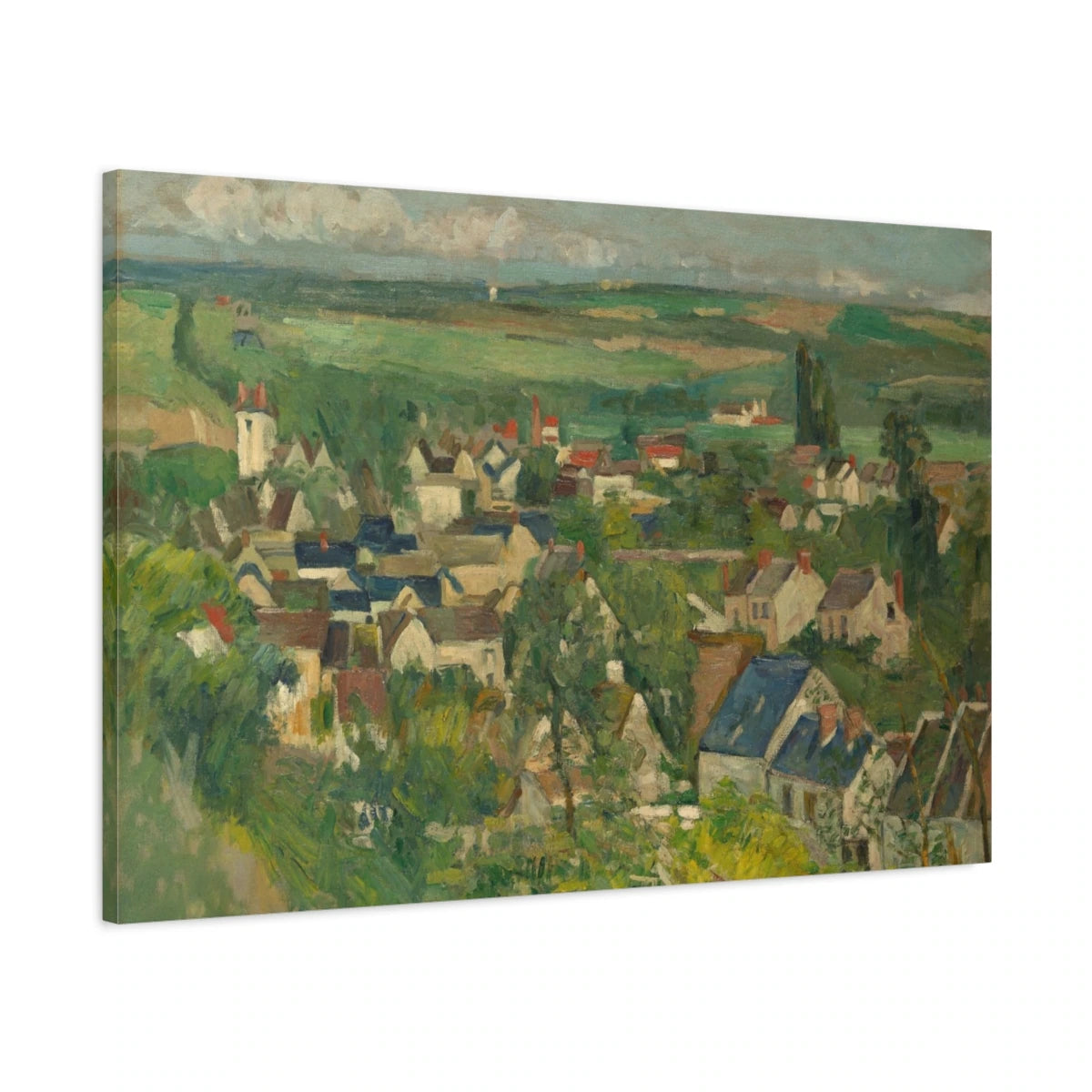 Tableau Vue panoramique d’Auvers – Paul Cézanne - toile 3D avec bords imprimés - Art Virtuoso