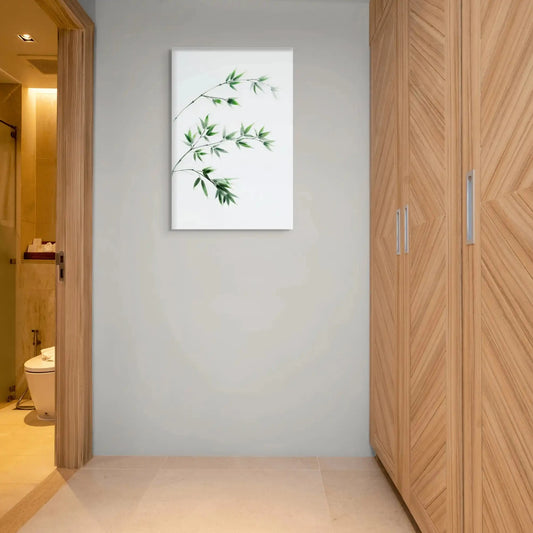 Tableau WC Zen - Feuilles de Bambou Affiches, reproductions et œuvres graphiques Art Virtuoso
