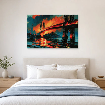 Peinture urbaine bleu pétrole installée dans une chambre