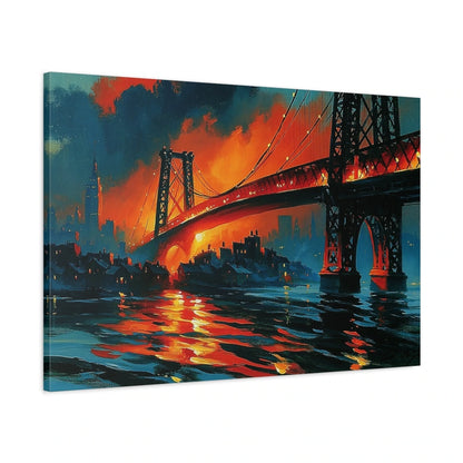 Vue latérale de la toile rouge et bleue avec bords imprimés