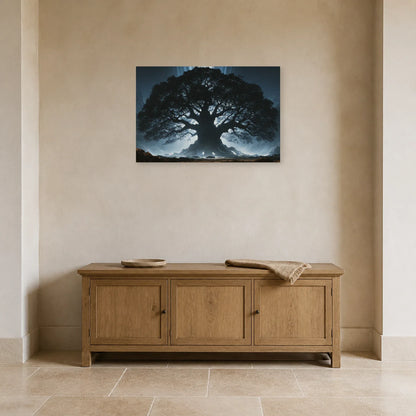 Tableau Yggdrasil Arbre de Vie présenté dans une entrée - Art Virtuoso