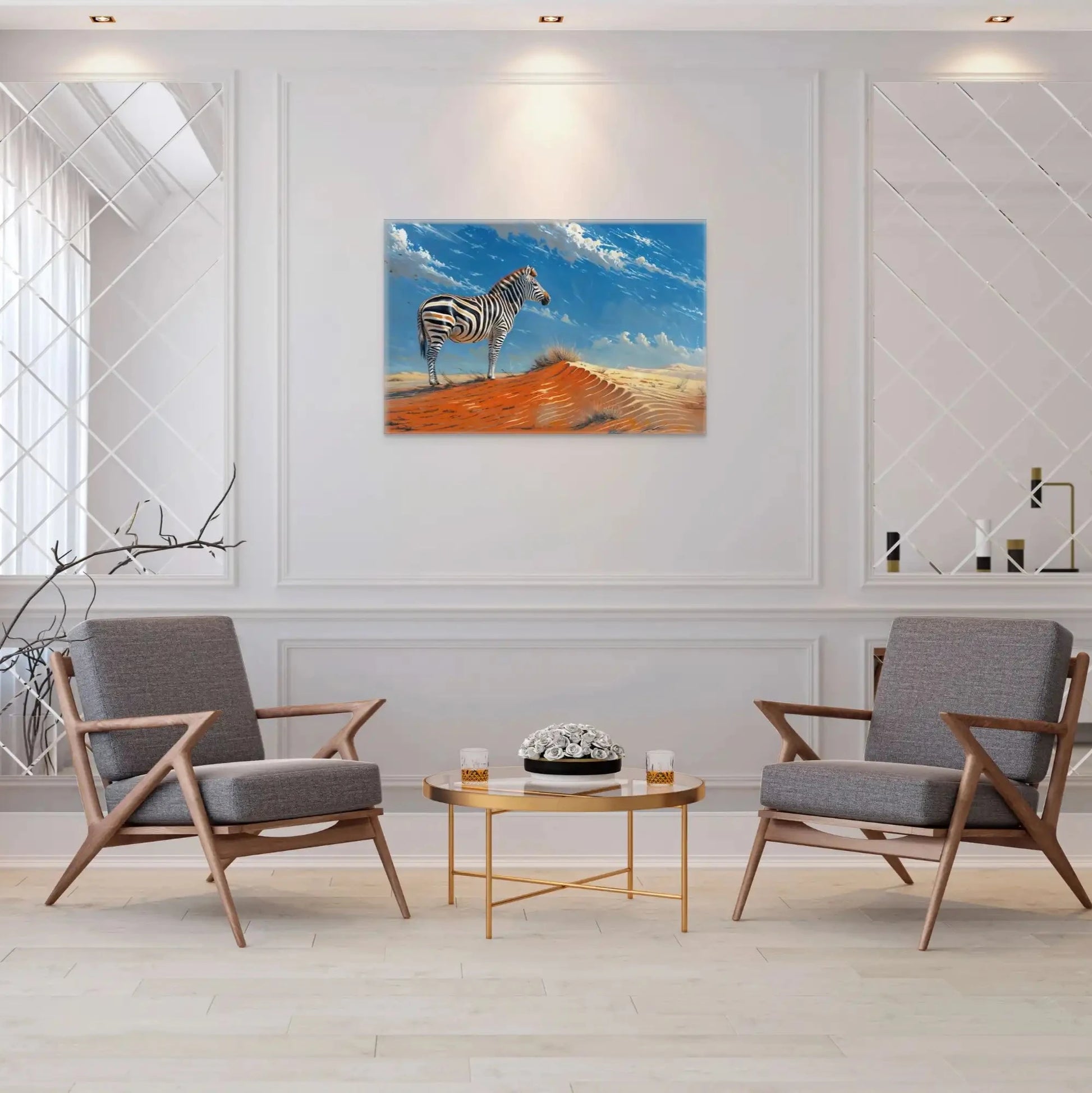Tableau peinture zèbre 120 x 90 cm - ZEBRA NEON Tableau peinture zèbre 120 x 90 cm - ZEBRA NEON