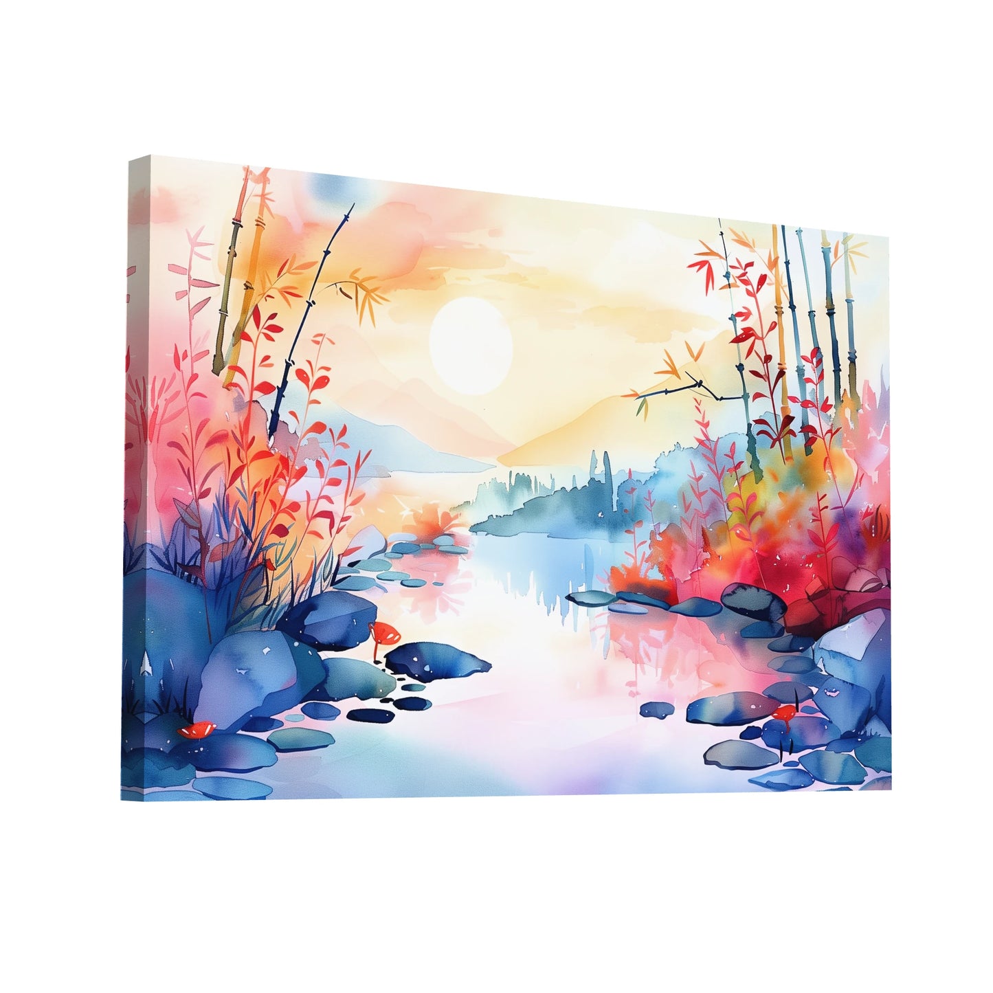 Product Hero 3D WebP Tableau Zen Aquarelle - Art Virtuoso