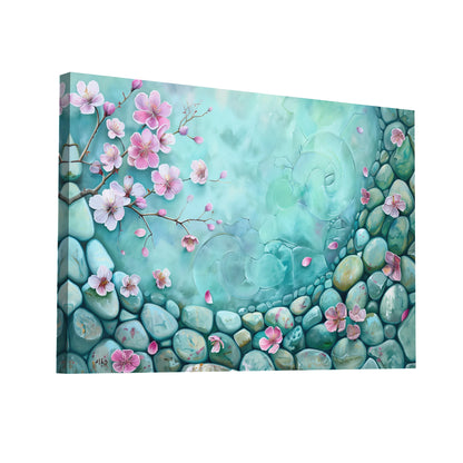 Product Hero 3D WebP Tableau Zen Galets et Fleurs - Art Virtuoso